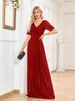 Sexy Mermaid Evening Dress V-Neck Sleeveless Sequin Gown Bodycon Formal Dress With Rhinestone Details Elegant Bridesmaid Party Wear For Women_ecoleips.com