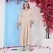 25014 Cross-border Middle Eastern Arab Muslim Robe Dress Fashionable Rhinestone V-neck Ethnic Style Casual Loose Fit_ecoleips.com