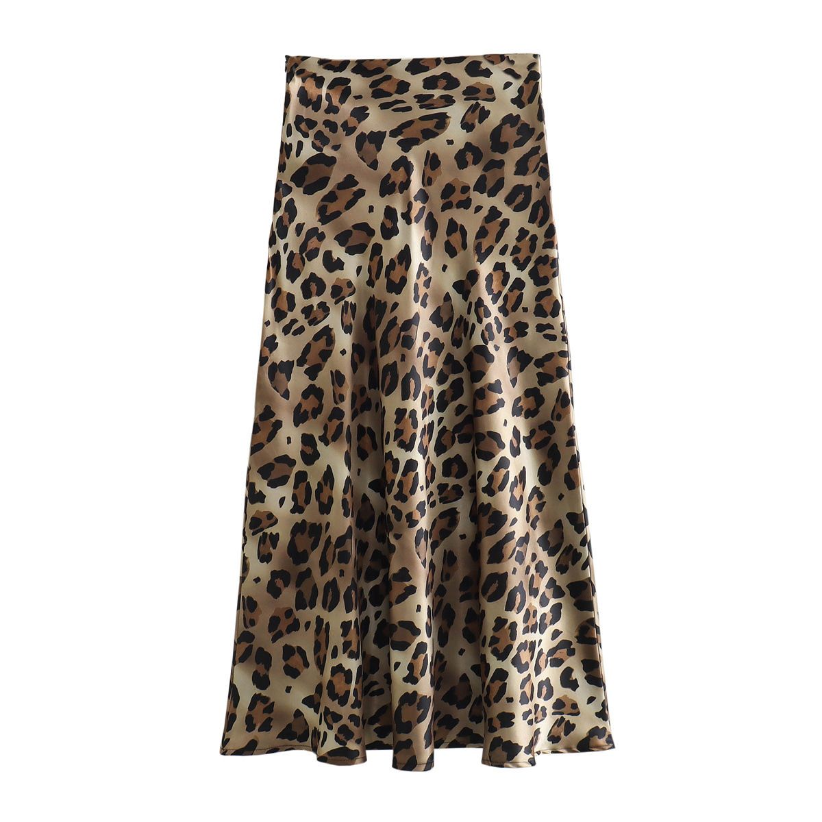 Verve 2025 Spring New Women's Fashion Elegant Satin Texture Animal Print Skirt W063 3071_ecoleips.com