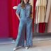 Women's Clothing New Design Fashion Casual Hollow Lace Top Wide Leg Pants Suit_ecoleips.com