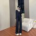 2026 New Autumn Thin Sports Suit Casual Fashion Loose Wide-Leg Pants Cardigan Jacket Three-Piece Set For Women_ecoleips.com