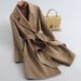 Elegant Wool Blend Long Coat For Women - Timeless Trench Style With Polo Collar, Medium Weight, Classic Solid Colors_ecoleips.com