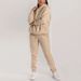 2026 New Spring Women's Clothing, Cross-Border European And American Fashion Set, Solid Color Pullover Pants Long Sleeve_ecoleips.com