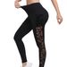 Women's High-Waisted Yoga Leggings – Sculpting Workout Pants With Mesh Panels & Side Pockets, Stretchy Polyester-Spandex For Running, Gym & Lounge_ecoleips.com