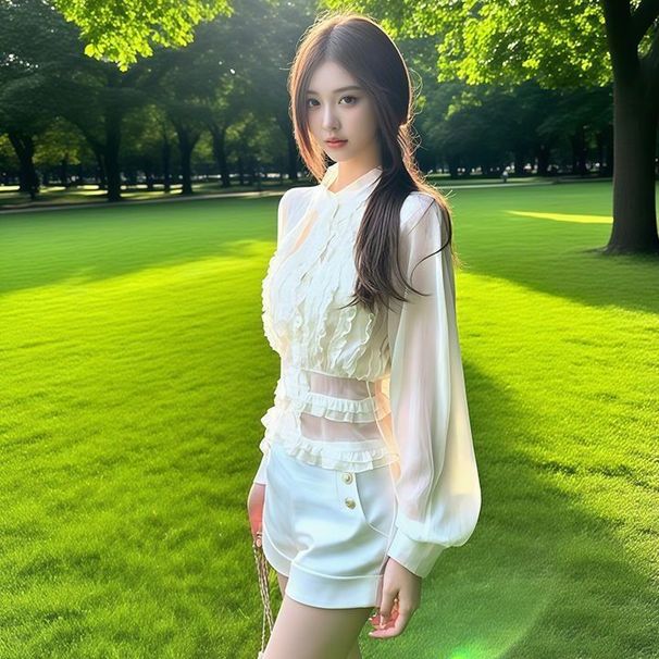 Korean-style Niche Design Long-sleeve Shirt Shorts Two-piece Set, New Autumn Collection For Petite Figures,_ecoleips.com