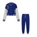 Women's Single Breasted Letter Printed Baseball Uniform Sports Suit Two Piece Set Fashion_ecoleips.com