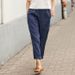 Suitable For All Seasons Spring And Autumn New Linen Loose Straight Leg Slimming Carrot Harem Plus Size Women's Nine-point Casual Pants_ecoleips.com