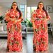 Women's Clothing Scarf Collar Temperament Puff Sleeve Waist Print Design Dress_ecoleips.com