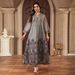Muslim Abaya Dress With Chiffon & Rhinestones – Long Sleeve Modest Islamic Dress For Women, Ethnic Tribal Print, Casual & Elegant (Brown/Grey/Green)_ecoleips.com