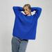 Oversized Knit Sweater – 3D Embroidery Detail, Soft Polyester-Acrylic Blend, Relaxed Fit Round Neck Pullover For Women_ecoleips.com