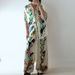 Voya Women's 2026 Spring New Fashion Printed Collar Single Breasted Pants Casual Set Temperament Commuter_ecoleips.com