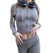 Women's Clothing Spring/Summer Y2K Sporty Chic Knitted Set Millennial Style High Waisted Hooded Women's Clothing_ecoleips.com