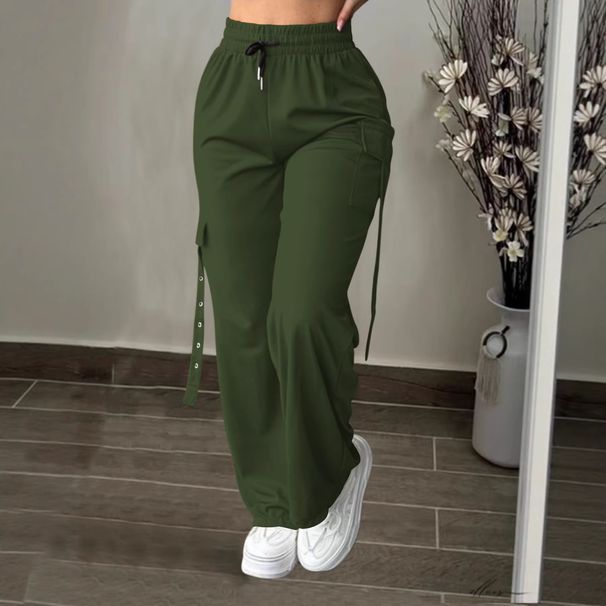 Women's Loose Straight Leg Trousers Multi Pocket Versatile Cargo Pants American Style Street Fashion_ecoleips.com