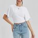 Women's Short Round Neck Pullover T-Shirt Korean Style Summer Top Versatile Solid Color Loose Fit New_ecoleips.com