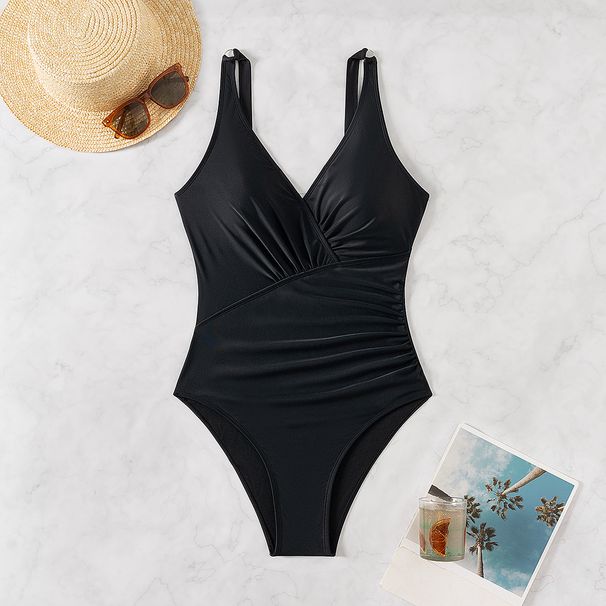 Vigoashely 2026 Sexy Strapped Swimwear Women Solid Push Up One Piece Swimsuit Backless Lady Monokini Beach Summer Bathing Suit_ecoleips.com