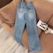 Women’s Clothing Retro Hot Diamond Embroidered Flower Jeans For Women Spring High Waist Loose Slim Loose Wide Leg Trousers_ecoleips.com
