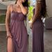 French Sweet Style Summer Plus-size Women's Dress With Drawstring, Loose-fitting, Casual, Solid Color, Long, High-end_ecoleips.com