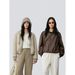 Aria Basics No Returns Or Exchanges, Baseball Collar Short Leather With Cotton Lining, Women's High-end American Retro Biker Jacket,_ecoleips.com