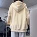 Fashionable, Age-reducing, High-end, Super Stylish Top Milky Yellow With A Half-zip Hooded Pullover Sweatshirt For Women_ecoleips.com