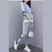 Casual Sportswear Set For Women, Autumn New Loose Fashion Plus Size Stylish Youthful Sweatshirt Best Friend Outfit_ecoleips.com