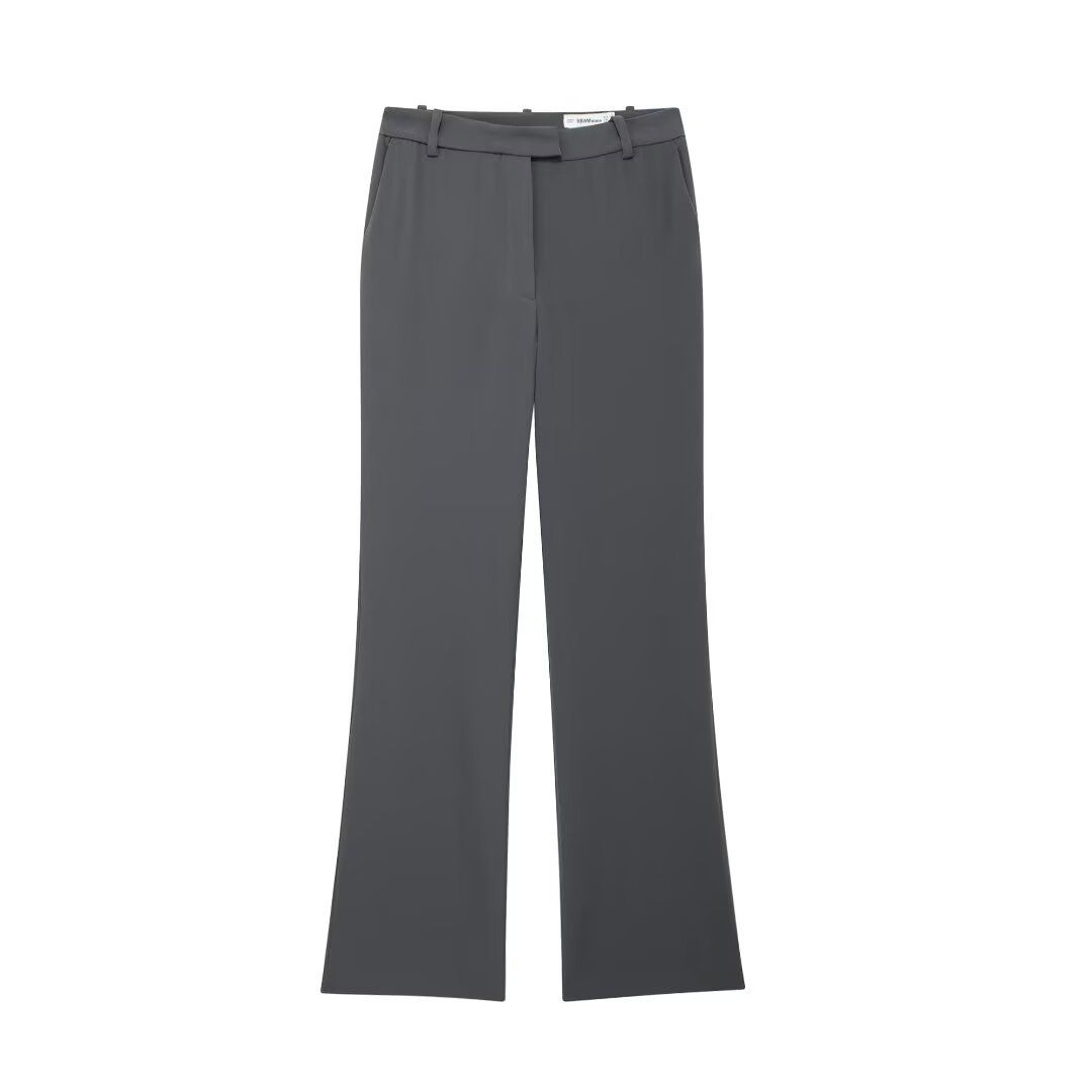 2025 Autumn New Style Women's Mid-Length V-Neck Belted Blazer + High-Waisted Flared Pants Set_ecoleips.com