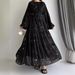 Ladies New Muslim Chiffon Belt Robe Fashion Elegant Dress_ecoleips.com