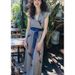 Blue Fashionable Dress For Women In Summer 2025, With A Light Luxury High-End Temperament, French Elegance And_ecoleips.com