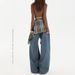 High Street Fart Curtain Wide-Leg Jeans For Women 2025 Autumn New Slim High-Waist Loose Retro Ripped Straight Pants_ecoleips.com