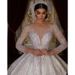 Bride's Main Wedding Dress, Luxurious Embroidered Beaded Lace, Sexy V Neck Long Trailing Main Wedding Dress, Bride's Wedding Dress For Women_ecoleips.com
