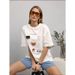 Ins Fashionable Elegant Niche Design 100% Cotton Short Sleeve T-Shirt Oversize Western American Style Top Trendy_ecoleips.com