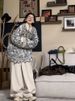 girl New Chinese Style Single-Breasted Color-Block Thickened Women, Loose Mid-Length Cotton Coat For Autumn And Winter,_ecoleips.com