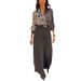 Elegant V-Neck Top With Floral Print Wide-Leg Pants Set – Stylish Two-Piece Outfit For Women Versatile Fit_ecoleips.com