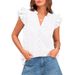 Women's Clothing Casual Flying Sleeve Hollow Embroidery Shirt Female_ecoleips.com