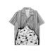 Men's Beach Casual Printed Shirt Short Sleeved Loose Versatile Hong Kong Style Cross Border European Code New Fashion for Couples_ecoleips.com