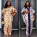 Muslim Patchwork Printed Robe Hot Sale Loose Printed Sequined V Neck Dress_ecoleips.com