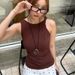 European And American Best-Selling Women's Clothing 2025 Winter New Fashion Slim Fit Twist Knot Solid Color Sleeveless_ecoleips.com