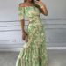 Women's Clothing Printed Hollow Sexy Ruffled Large Swing Dress_ecoleips.com