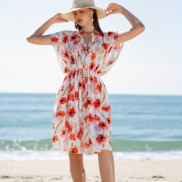 "Women's Beach Cover-Up Cardigan – UPF 50+ Sun Protection, Mid-Length Slimming Design, Lightweight & Breathable For Swimsuits"_ecoleips.com