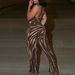 Women's Clothing Elegant Sexy Slim Fit Elastic Backless Tassel Print Halter Neck Strappy Flared Jumpsuit_ecoleips.com