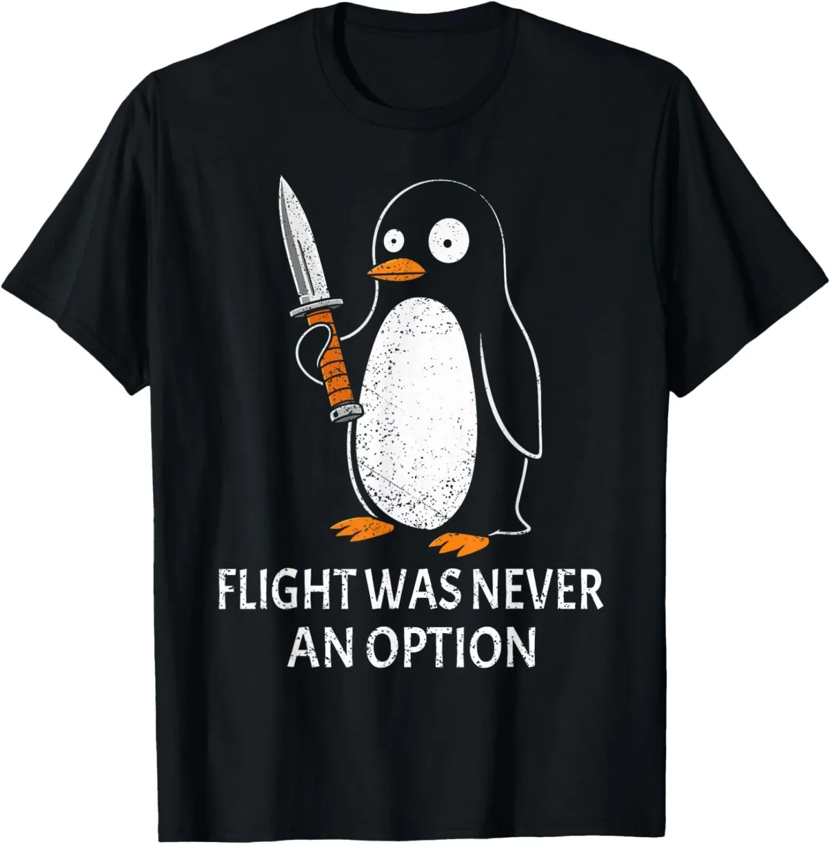Women's T-Shirts Funny Penguin Flight Was Never An Option Sarcastic Graphic T-Shirt_ecoleips.com
