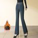 Women's Fleece-lined Thickened Jeans, 2025 Winter New Style, High-waisted, Slimming, Warm, Slightly Flared Pants With_ecoleips.com