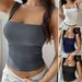 Diyun 2025 Spring Summer European American Style Tops Vest Women Y2K Solid Color Sexy Hot Girl Crop Top Short_ecoleips.com