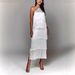 Women's Clothing Fashion Halter Neck Tassel Backless Slit Dress Women's Clothing Backless Slit Dress Women's Fashion Dress_ecoleips.com