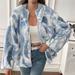 AC605 Tie-Dye Small Fragrance Style Coat 2024 New Winter Loose Thick Lamb Wool Top Ins Women's Clothing_ecoleips.com