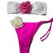 Women’s Clothing New Fashion Multi Color Flower Tube Top Sexy Split Swimsuit Bikini Bikini_ecoleips.com