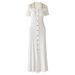 High Quality Rhinestone Collared Short Sleeved Knitted Maxi Dress Summer Elegant Casual Fashion Dress for Women_ecoleips.com