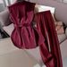 Women's Clothing Elegant Satin Sleeveless Top And Solid Color Slim Fit Trousers Set For Women Belt Not Included_ecoleips.com