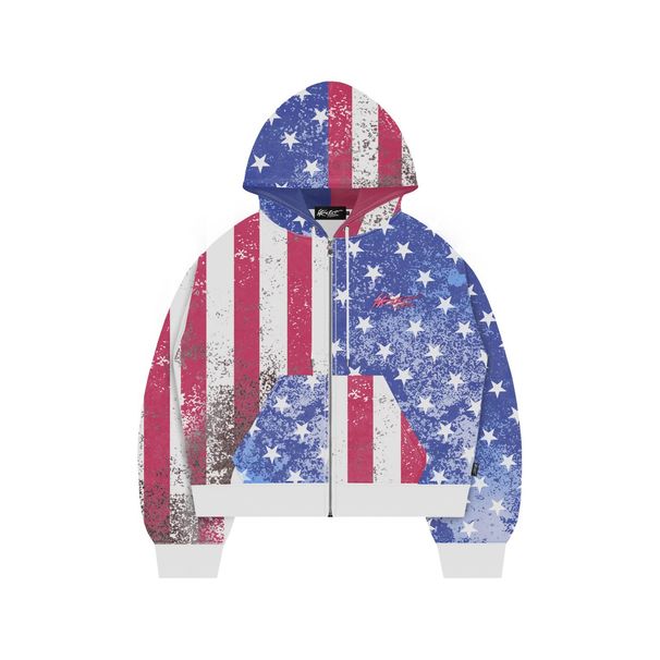 Unisex American Flag Hoodie Trendy Gradient Brand Couple's Sweatshirt Casual Comfortable Women's Clothing_ecoleips.com