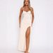 Summer Women Halter Dress Sexy V Neck Slim Fit Bodycon Side Slit Long Party Evening Dress For Women_ecoleips.com