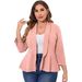 2026 New Model Cross-Border Foreign Trade Independent Station Comfortable Casual Women's Plus Size Ruffle Blazer_ecoleips.com